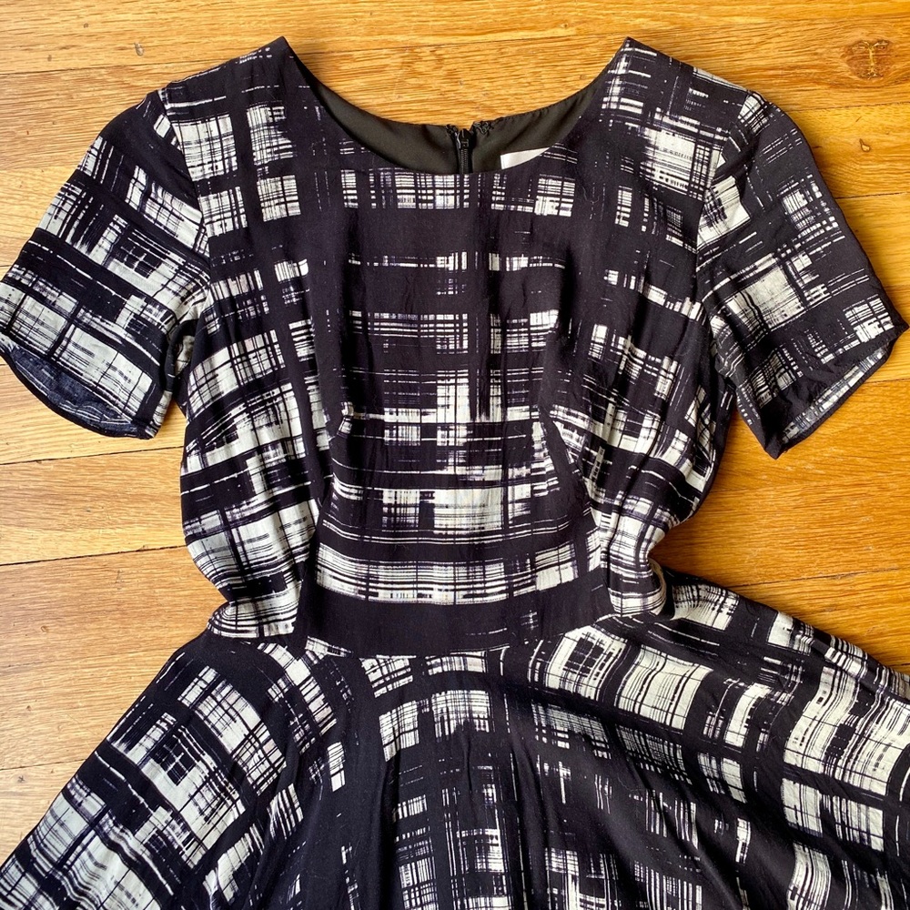 Anthropologie Black/White Petite Dress